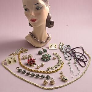 Vintage Coro Trifari Monet Limoge Sarah Cov Napier Avon Wearable Jewelry Lot